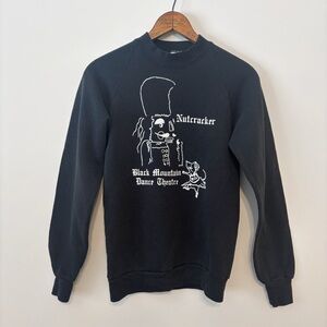 Vintage Jerzees Nutcracker Crew Neck Graphic Sweatshirt Black Small